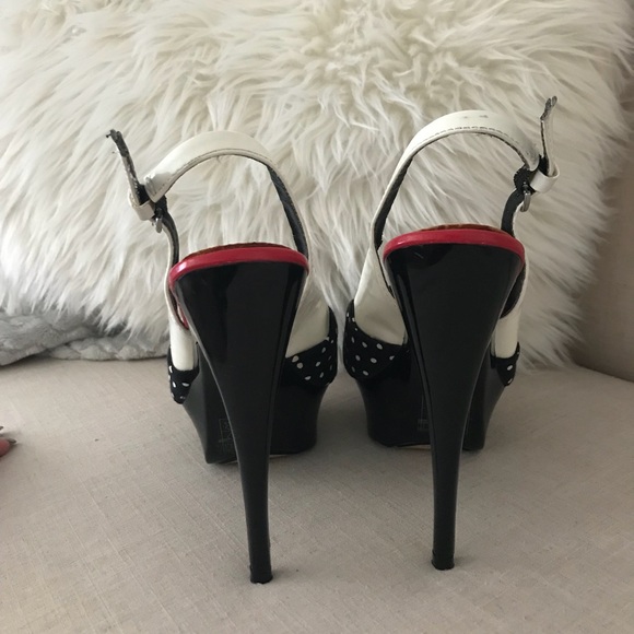 Bebe polka dot peep toe heels - Picture 2 of 5